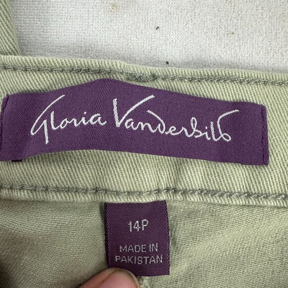 Gloria Vanderbilt Amanda Womens Petite Size 14P Green Classic Fit Pants - Picture 3 of 6